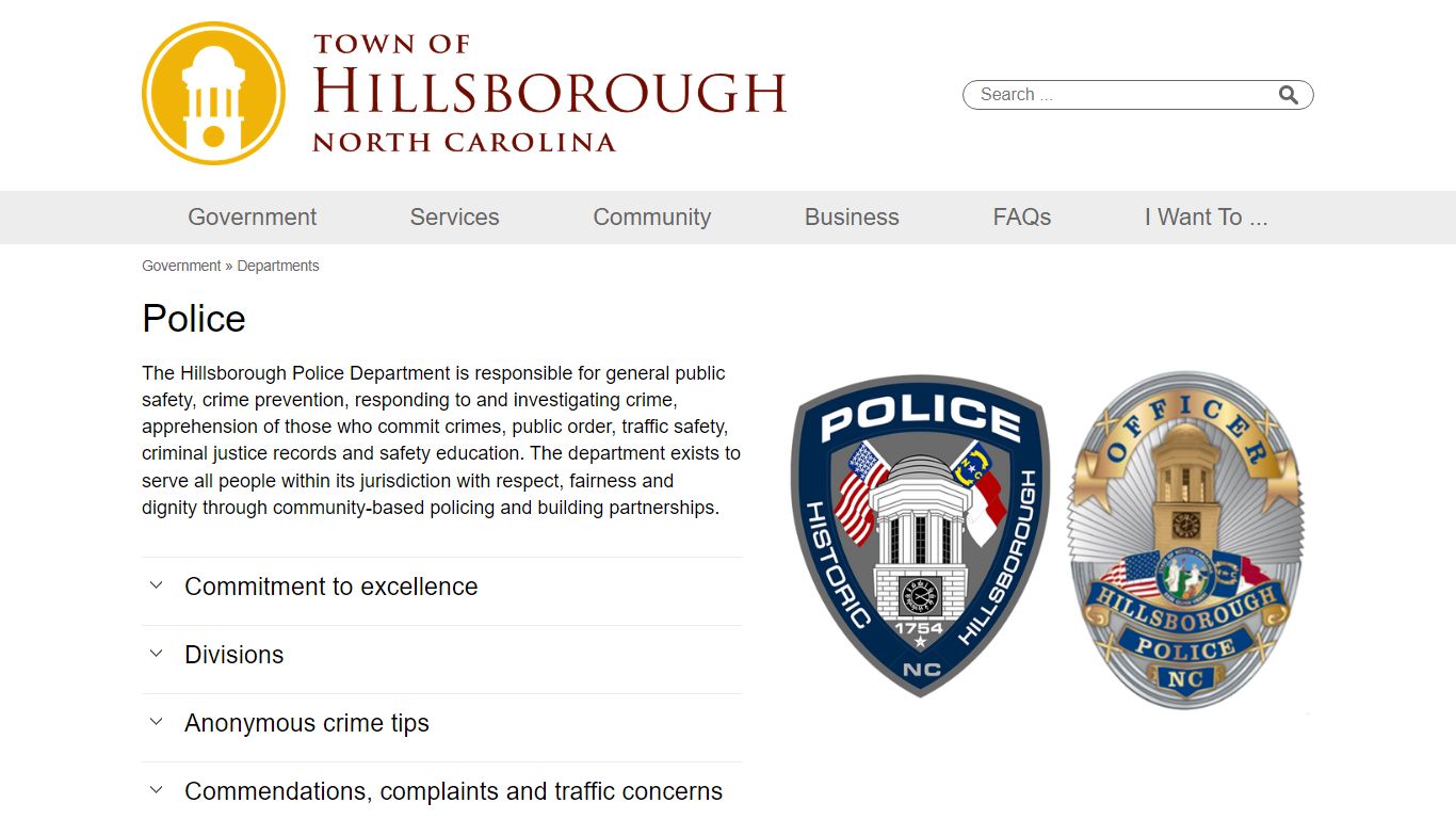 Town of Hillsborough | Police